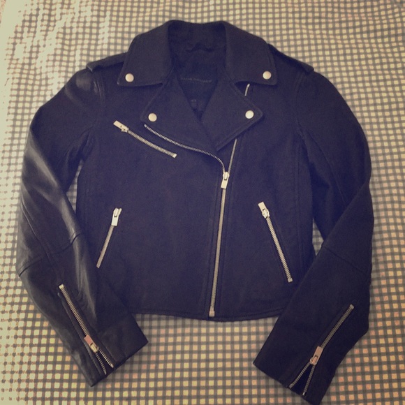 Club Monaco Gracella black leather jacket, size xs - Picture 2 of 8